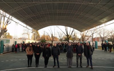 MONTE GRANDE SUR: FERNANDO GRAY INAUGURÓ EL TECHO PARABÓLICO DE LA ESCUELA SECUNDARIA N° 7 DEL BARRIO LAS COLINAS