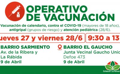 AVANZAN LOS OPERATIVOS GRATUITOS DE VACUNACIÓN EN EL DISTRITO