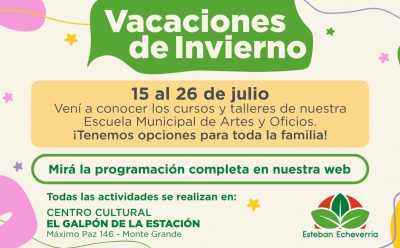 VACACIONES DE INVIERNO: EL MUNICIPIO BRINDARÁ TALLERES Y CURSOS GRATUITOS PARA TODA LA FAMILIA