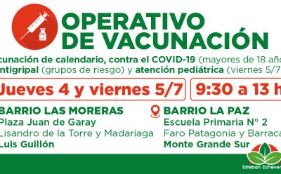 AVANZAN LOS OPERATIVOS GRATUITOS DE VACUNACIÓN EN EL DISTRITO