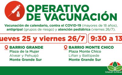CONTINÚAN LOS OPERATIVOS GRATUITOS DE VACUNACIÓN EN EL DISTRITO
