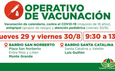 CONTINÚAN LOS OPERATIVOS GRATUITOS DE VACUNACIÓN EN EL DISTRITO