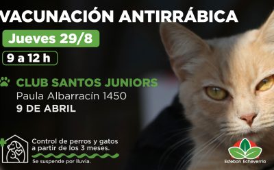 JORNADA DE VACUNACIÓN ANTIRRÁBICA EN 9 DE ABRIL