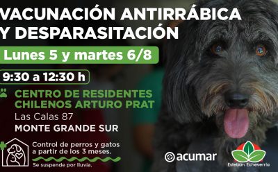 JORNADAS DE VACUNACIÓN ANTIRRÁBICA Y DESPARASITACIÓN EN MONTE GRANDE SUR