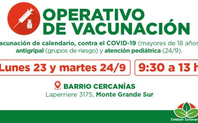 OPERATIVOS GRATUITOS DE VACUNACIÓN EN ESTEBAN ECHEVERRÍA