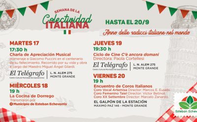 SE FESTEJA LA SEMANA DE LA COLECTIVIDAD ITALIANA CON DIVERSAS ACTIVIDADES EN ESTEBAN ECHEVERRÍA