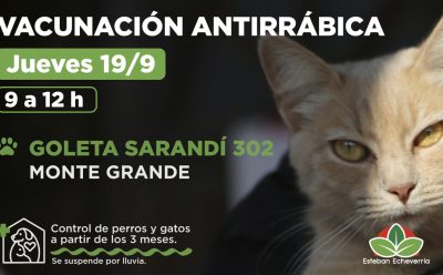 NUEVO OPERATIVO DE VACUNACIÓN ANTIRRÁBICA EN MONTE GRANDE