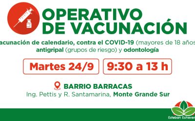 OPERATIVO GRATUITO DE VACUNACIÓN EN MONTE GRANDE SUR