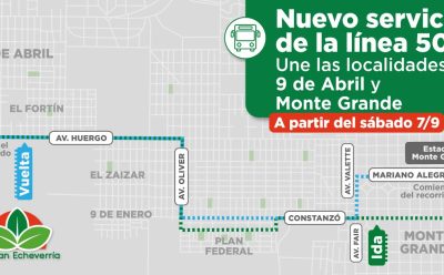 NUEVOS SERVICIOS DE COLECTIVOS UNIRÁN BARRIOS DE 9 ABRIL, EL JAGÜEL Y MONTE GRANDE SUR CON EL CENTRO COMERCIAL DE MONTE GRANDE