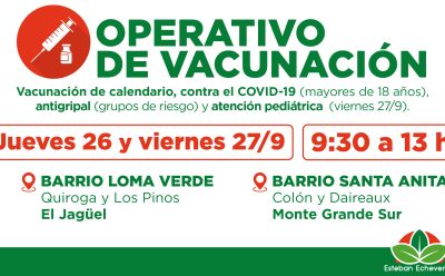 CONTINÚAN LOS OPERATIVOS GRATUITOS DE VACUNACIÓN EN EL DISTRITO