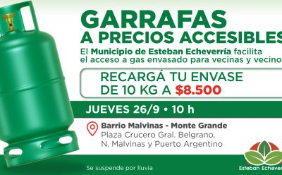 OPERATIVO DE RECARGA DE GARRAFAS A PRECIOS ACCESIBLES EN MONTE GRANDE