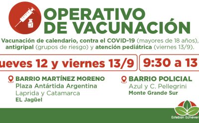 AVANZAN LOS OPERATIVOS GRATUITOS DE VACUNACIÓN EN EL DISTRITO