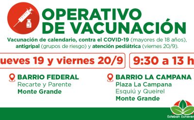 CONTINÚAN LOS OPERATIVOS GRATUITOS DE VACUNACIÓN EN EL DISTRITO