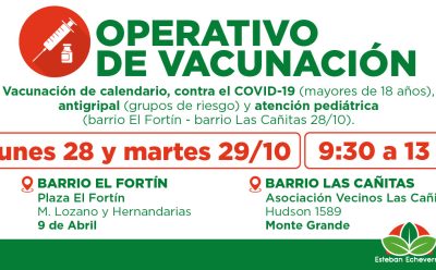 AVANZAN LOS OPERATIVOS GRATUITOS DE VACUNACIÓN EN ESTEBAN ECHEVERRÍA