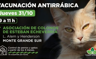 NUEVA JORNADA DE VACUNACIÓN ANTIRRÁBICA EN MONTE GRANDE SUR