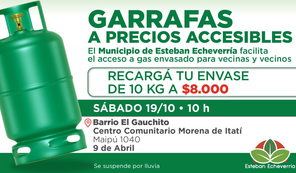 9 DE ABRIL: RECARGA DE GARRAFAS A $8.000