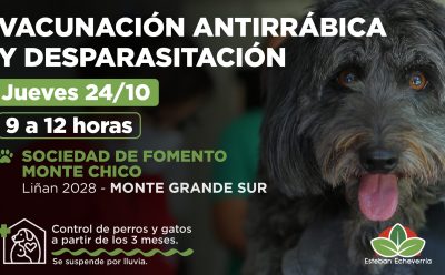 EL MUNICIPIO REALIZARÁ UN NUEVO OPERATIVO DE VACUNACIÓN ANTIRRÁBICA EN MONTE GRANDE SUR