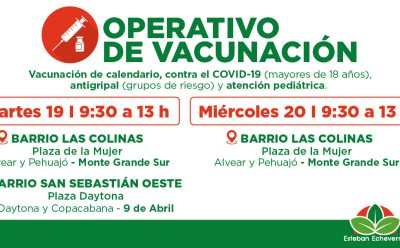 AVANZAN LOS OPERATIVOS GRATUITOS DE VACUNACIÓN EN ESTEBAN ECHEVERRÍA