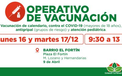 AVANZAN LOS OPERATIVOS GRATUITOS DE VACUNACIÓN EN ESTEBAN ECHEVERRÍA