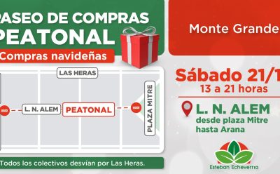 COMPRAS NAVIDEÑAS: EL CENTRO COMERCIAL DE MONTE GRANDE SERÁ UN PASEO PEATONAL