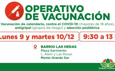 AVANZAN LOS OPERATIVOS GRATUITOS DE VACUNACIÓN EN ESTEBAN ECHEVERRÍA