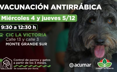 OPERATIVOS DE VACUNACIÓN ANTIRRÁBICA EN MONTE GRANDE SUR