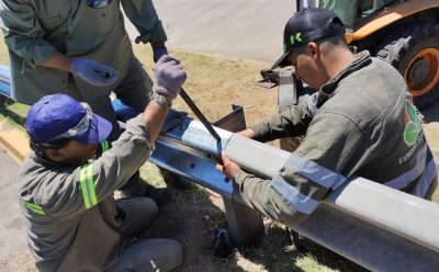 EL JAGÜEL: CAMBIO DE GUARDARRAÍLES SOBRE LA RUTA 205