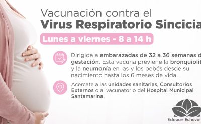 EL MUNICIPIO LLEVA ADELANTE LA APLICACIÓN DE LA VACUNA CONTRA EL VIRUS RESPIRATORIO SINCICIAL PARA EMBARAZADAS