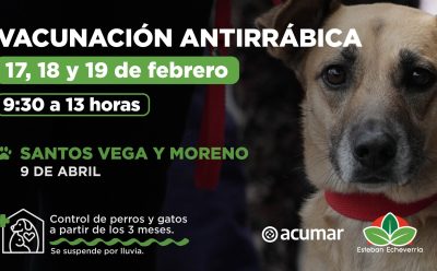 NUEVA JORNADA DE VACUNACIÓN ANTIRRÁBICA PARA MASCOTAS EN 9 DE ABRIL