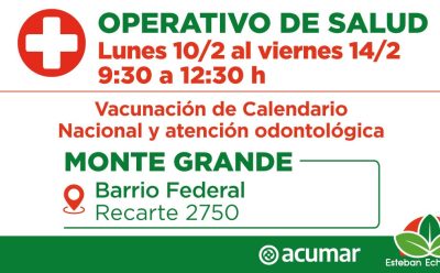 NUEVOS OPERATIVOS DE SALUD EN MONTE GRANDE