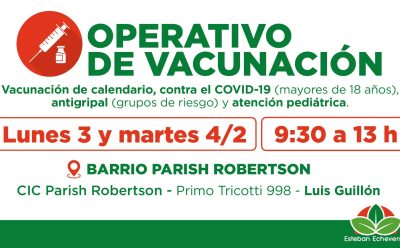 OPERATIVOS GRATUITOS DE VACUNACIÓN EN LUIS GUILLÓN