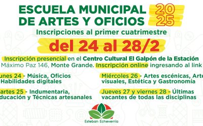 COMIENZA LA INSCRIPCIÓN A LOS CURSOS DE LA ESCUELA MUNICIPAL DE ARTES Y OFICIOS DE ESTEBAN ECHEVERRÍA