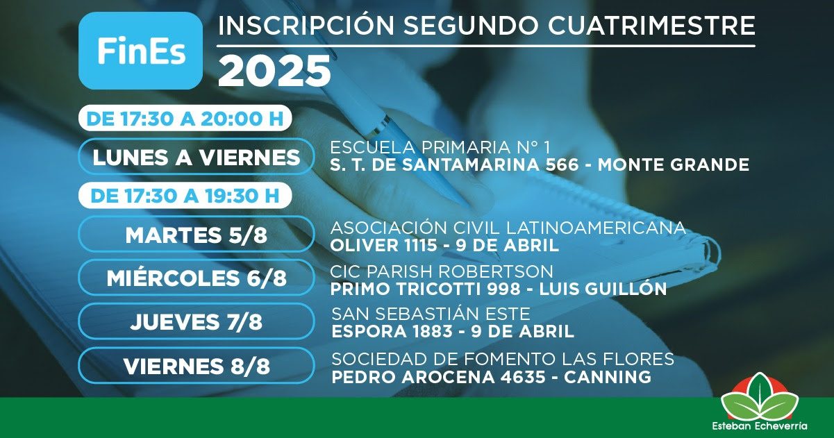 SEGUNDO CUATRIMESTRE DEL PLAN FINES 2025 EN ESTEBAN ECHEVERRÍA