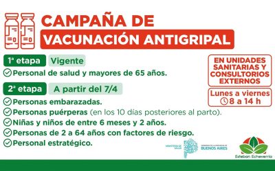 AVANZA LA CAMPAÑA DE VACUNACIÓN ANTIGRIPAL EN ESTEBAN ECHEVERRÍA