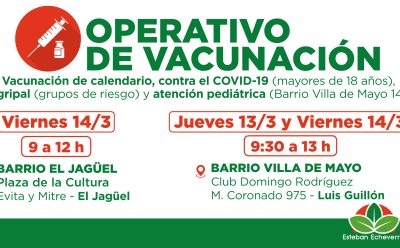 OPERATIVOS DE VACUNACIÓN EN LUIS GUILLÓN Y EL JAGÜEL