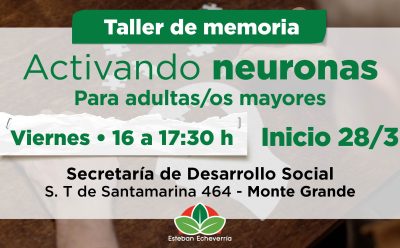COMIENZA EL TALLER ACTIVANDO NEURONAS EN ESTEBAN ECHEVERRÍA