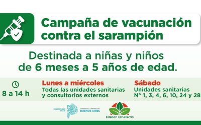 AVANZA LA CAMPAÑA DE VACUNACIÓN GRATUITA DE REFUERZO CONTRA EL SARAMPIÓN