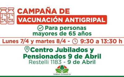 OPERATIVOS GRATUITOS DE VACUNACIÓN ANTIGRIPAL PARA PERSONAS ADULTAS MAYORES EN LOS CENTROS DE JUBILADAS Y JUBILADOS DEL DISTRITO