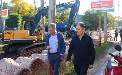 FERNANDO GRAY RECORRIÓ LA OBRA DE PAVIMENTACIÓN EN HORMIGÓN DE ALTA RESISTENCIA Y PLUVIAL EN MONTE GRANDE SUR