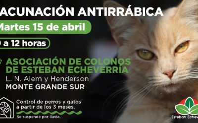 NUEVO OPERATIVO DE VACUNACIÓN ANTIRRÁBICA EN MONTE GRANDE SUR