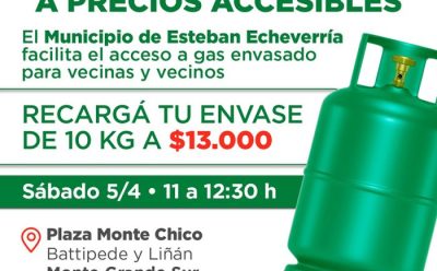 NUEVO OPERATIVO DE RECARGA DE GARRAFAS A VALOR SOCIAL EN MONTE GRANDE SUR