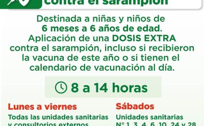 EL MUNICIPIO AVANZA CON LA CAMPAÑA DE VACUNACIÓN GRATUITA DE REFUERZO CONTRA EL SARAMPIÓN