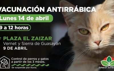 EL MUNICIPIO REALIZARÁ UN OPERATIVO DE VACUNACIÓN ANTIRRÁBICA EN 9 DE ABRIL