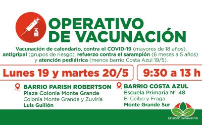 AVANZAN LOS OPERATIVOS GRATUITOS DE VACUNACIÓN EN ESTEBAN ECHEVERRÍA