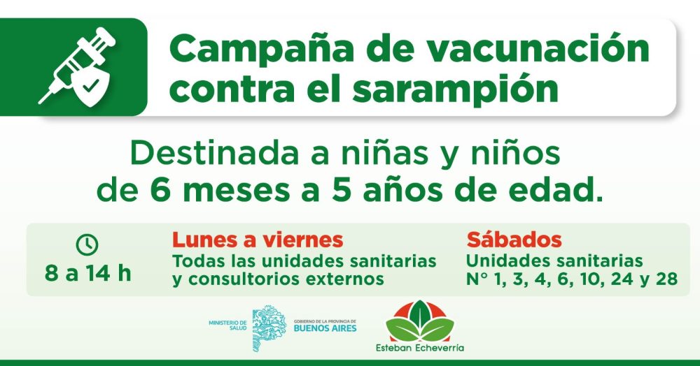 EL MUNICIPIO AVANZA CON LA CAMPAÑA DE VACUNACIÓN GRATUITA DE REFUERZO CONTRA EL SARAMPIÓN