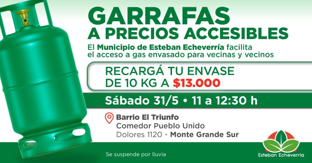 NUEVO OPERATIVO DE RECARGA DE GARRAFAS A VALOR SOCIAL EN MONTE GRANDE SUR