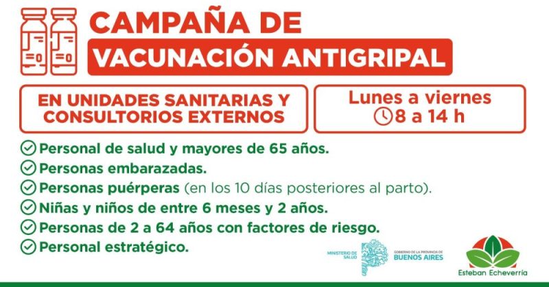 CAMPAÑA DE VACUNACIÓN ANTIGRIPAL EN ESTEBAN ECHEVERRÍA