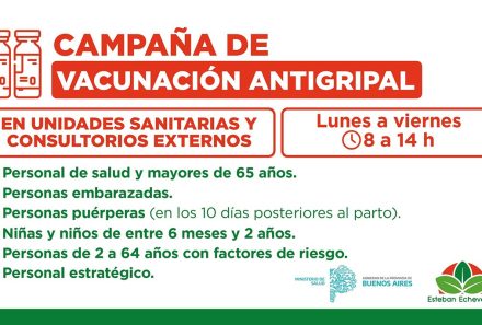 AVANZA LA CAMPAÑA DE VACUNACIÓN ANTIGRIPAL EN ESTEBAN ECHEVERRÍA