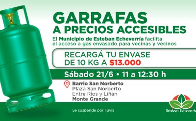 NUEVO OPERATIVO DE RECARGA DE GARRAFAS A VALOR SOCIAL EN MONTE GRANDE