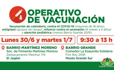 NUEVOS OPERATIVOS GRATUITOS DE VACUNACIÓN EN ESTEBAN ECHEVERRÍA